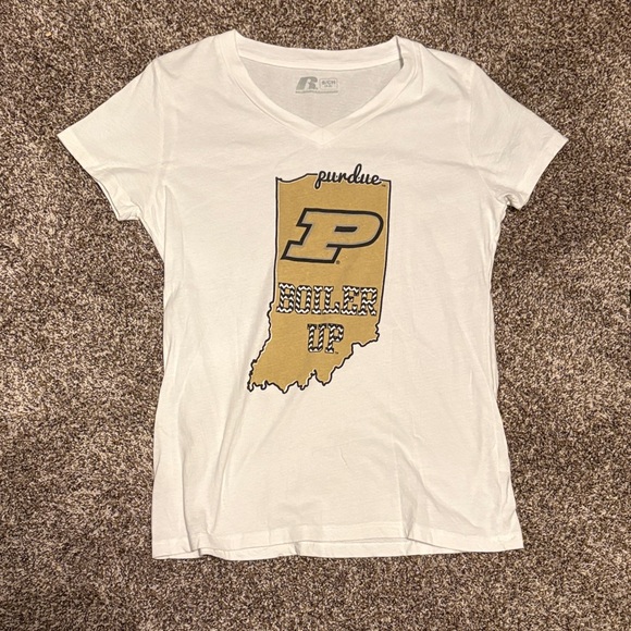 Russell Athletic Tops - Russell Athletic White Purdue Graphic Tee